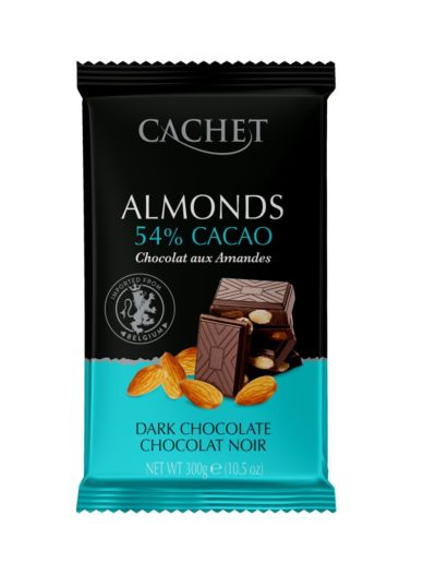 Cachet Черен шоколад с бадеми 54% какао 300г
