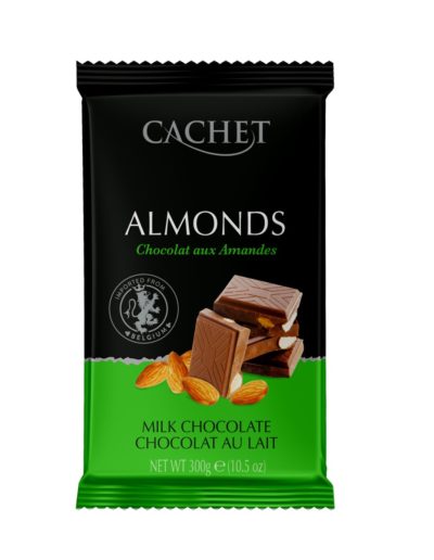 Cachet Млечен шоколад с бадеми 32% какао 300г